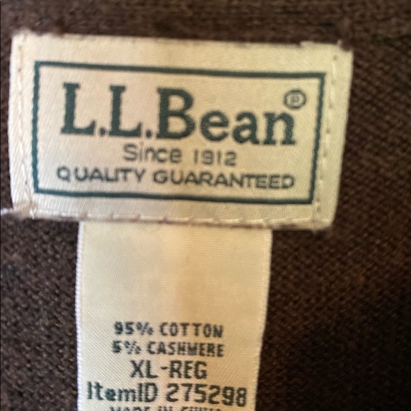 LL Bean brown mens sweater XL - Picture 3 of 5